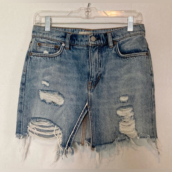 Free People Light Blue Denim Mini Skirt - Picture 4 of 9